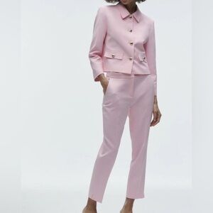 ZARA NEW WITH TAGS ANKLE PANTS PINK TROUSERS SIZE S